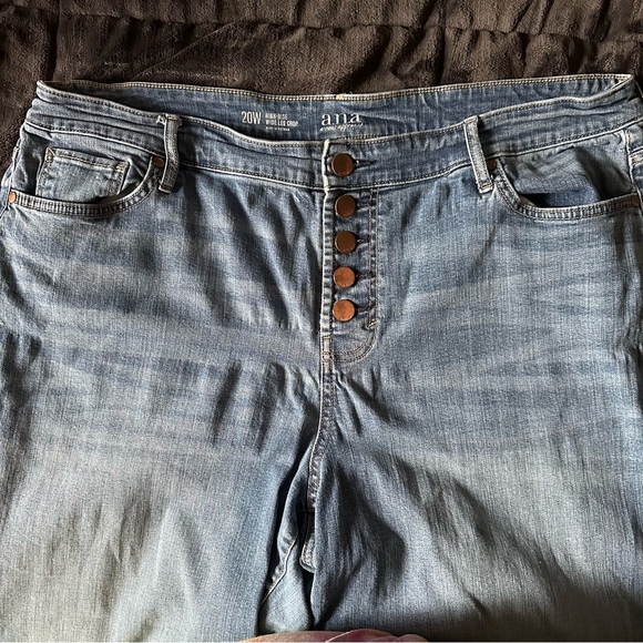 a.n.a Plus Size Wide Leg Button Up Jeans - Picture 4 of 11